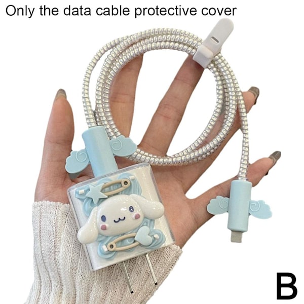 3D DIY 18W/20W Datakabelskyddande Laddare Snabbladdning Cinnamoroll 1set