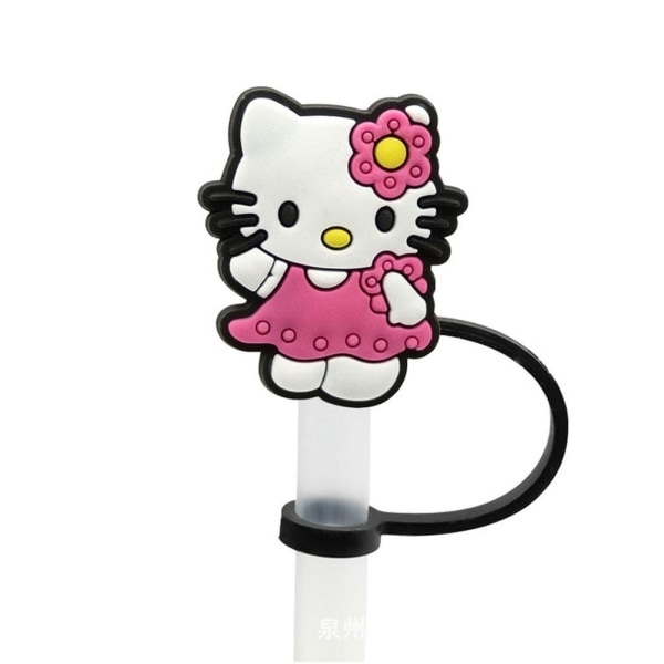 KT Straw Sleeve Silikon Dust Plug Cute Anime Party Straw Decora 1709-14 one-size