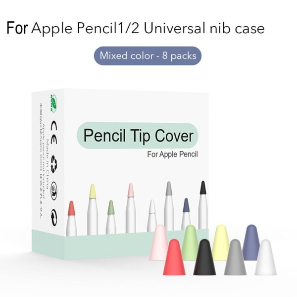 8st/ Set för Apple Pencil Tip Cover Skyddsfodral grey 8pcs