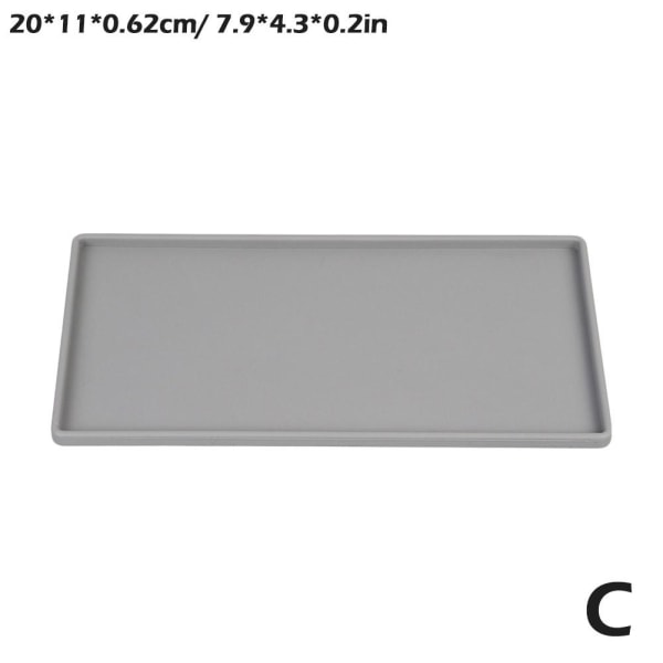 Halkskyddad silikon badhållare med vridbar platt bricka Square De grey 20*11*0.62cm