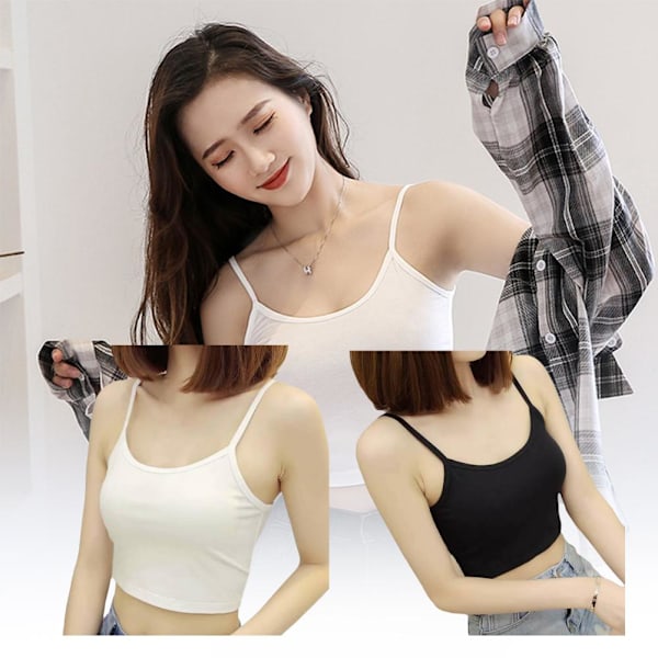 Damernas Suspender Base Sleeveless Top Mångsidig Sexig Navel Väst Så Black L