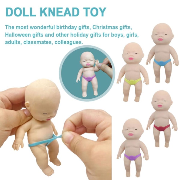 Söt Squeeze Baby Doll Toys TPR Simulation Doll 8/14CM✨f red 14cm