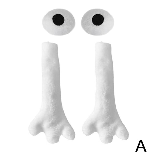 Rolig magnetisk sug 3D docka par strumpa par håller händerna white round eyes