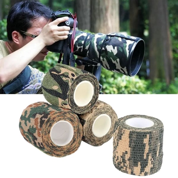 Camo Tape Wrap Kamouflage Jakt Stealth Återanvändbar camo 1size