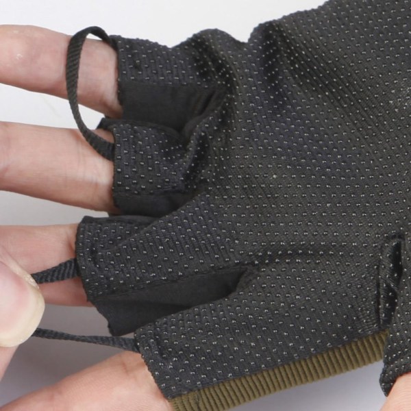 Nylon Tactical Half Finger Handskar Utomhusridningshandskar för män green L