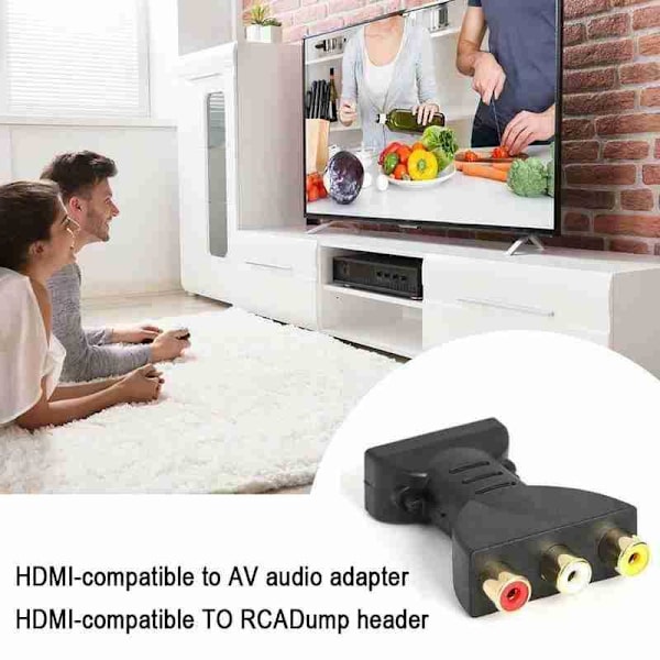 HDMI-hane till 3 RCA-hon, komposit AV-ljud och -video, exakt konvertering