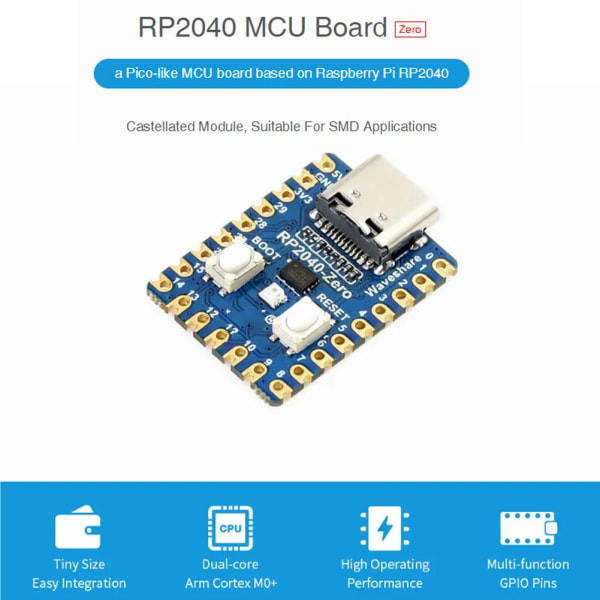 För Raspberry Pi RP2040-Zero Microcontroller PICO Development Bo with pin one-size