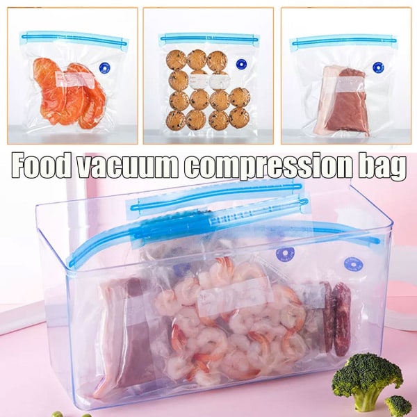 5st Vacuum Food Sealer påsar Vacuum Sealer Förvaring Torr Wet Pack F blueC 22*28cm 5pcs