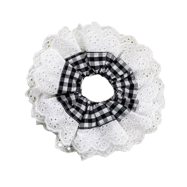 INS Lolita Lace Scrunchies Blomtemperament Hårrep Large La whiteB  lattice