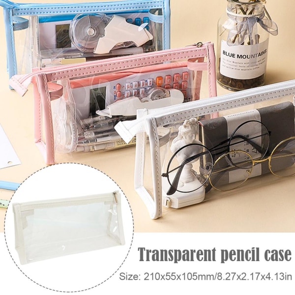 Ins Minimalistisk Transparent Case Style Clear Pencil Box Co white one size