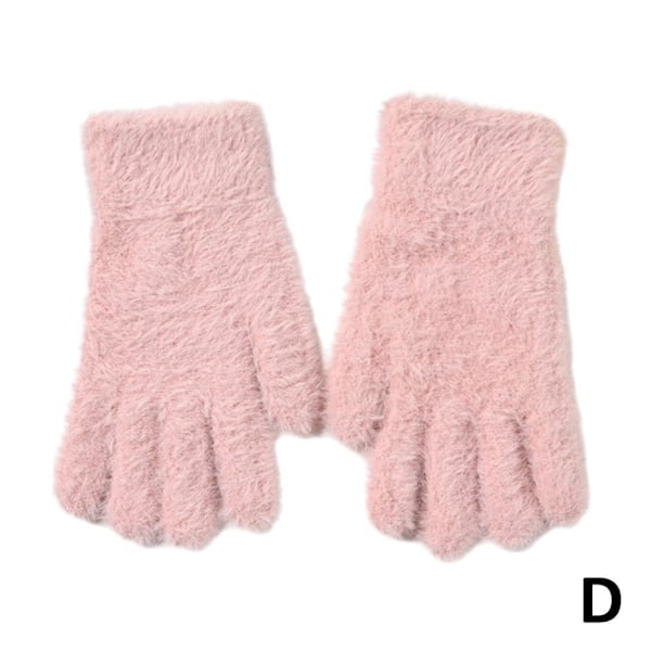 Vinterhandskar i koreansk stil, imitation mink, plysch, varma GX Pink One size