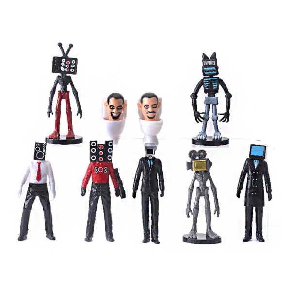 Skibidi Toalettfigur Modell Bildekoration Skibidi Action Figur 5pcs 9.5*5.5cm