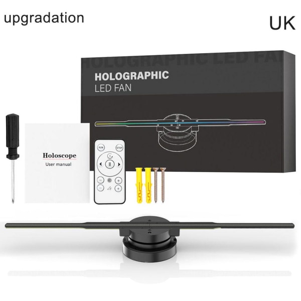 3D LED holografisk projektor Display Fläktlampa Hologram Player Annons upgradation UK