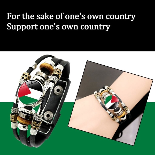 1XPalestinian Flag Braided Armband Palestine Four Colors Flag W