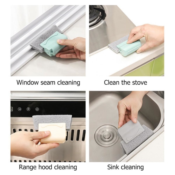Rengöringsmedel för fönsterdörrspår Borste Gap Groove Gliding Dust Cleaner grey Replacement cloth