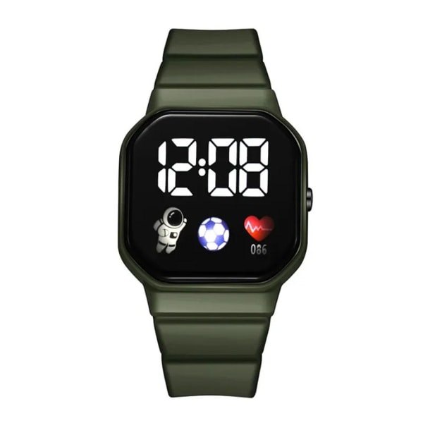 Enkelt mode elektronisk watch Silikonarmband unisex armbandsur Black One size