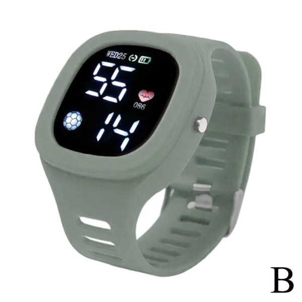 Mode Unisex LED Digital Watch Square Jelly Watch Silicone Str Green One size