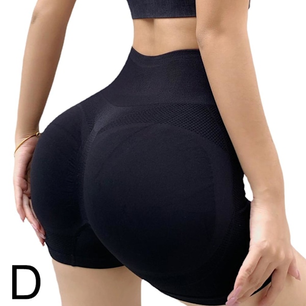 Yoga Shorts Höftlyftande Träning Anti-Glidning Snabbtorkande black S/M