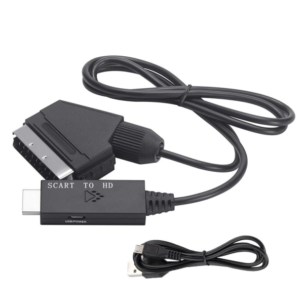 Bärbar HDMI till SCART-omvandlarkabel Videoljudadapterkabel hd to scard one-size