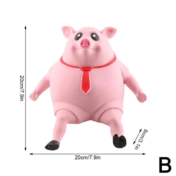 Dekomprimera och Stretch Stress Pig Squeeze Piggy Stress Relief Fu pigB 20cm