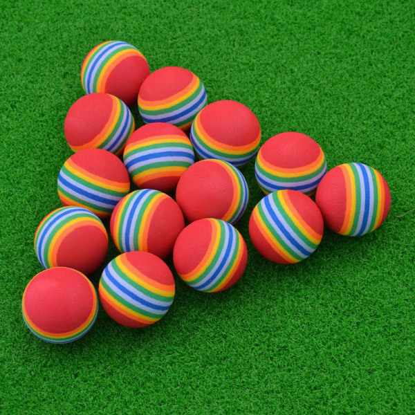 1-50X kvalitetsskumsvamp Träningsgolfbollar Elastisk mjuk Indoo rainbow4 one-size 5pcs