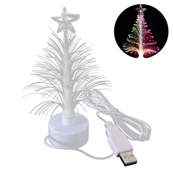 RYGRZJ Mini Julgran USB LED Ljus Julgran, Färgväxlande