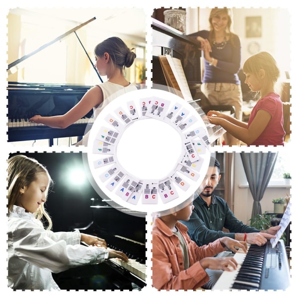 Avtagbara pianoklaviaturetiketter Silikonpianoklistermärken 88 Multicolor 1pcs
