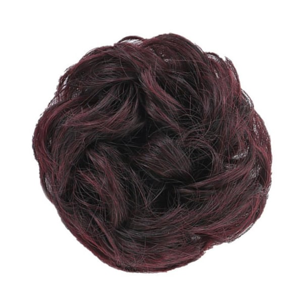 Lockigt stökigt hår Bun Piece Updo Scrunchie Fake Natural Bobble Ha Flaxen 13cm