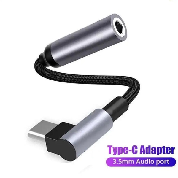 USB C till 3,5 mm ljudadapter, adapter för kvinnlig hörlursuttag, USB C adapter Typec to 3.5mm