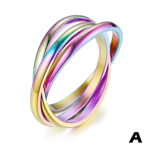 Anti-ångest Spinner Fidget Roterande Ring Titanium Steel Finger Multicolour 7