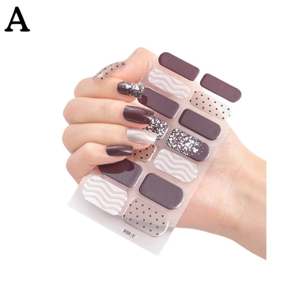 Halvhärdade Nails Art Stickers Mode Manikyr Dekal Nageldekaler 31 14pcs