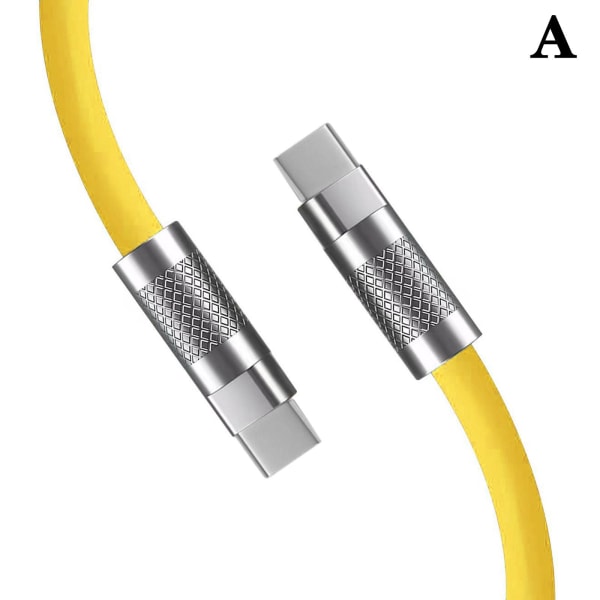 120W 6A Supersnabbladdning Typ C flytande silikon U/ Kabel USB yellow 1.2m c to c