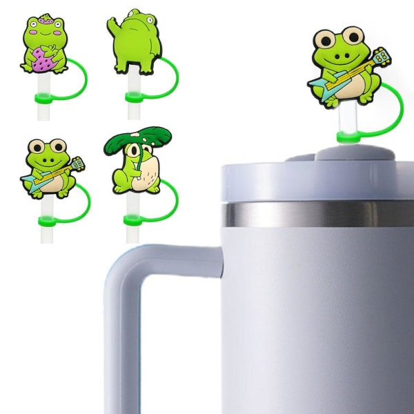 Straw Toppers Cute Frogs Lovely Straw Airtight Dust Cap Splash P A 1pc