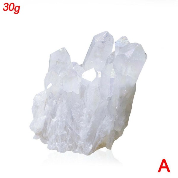 SXRC Natural White Crystal Quartz Cluster, 30/80g Natural Rock Sp Multi-colorA A