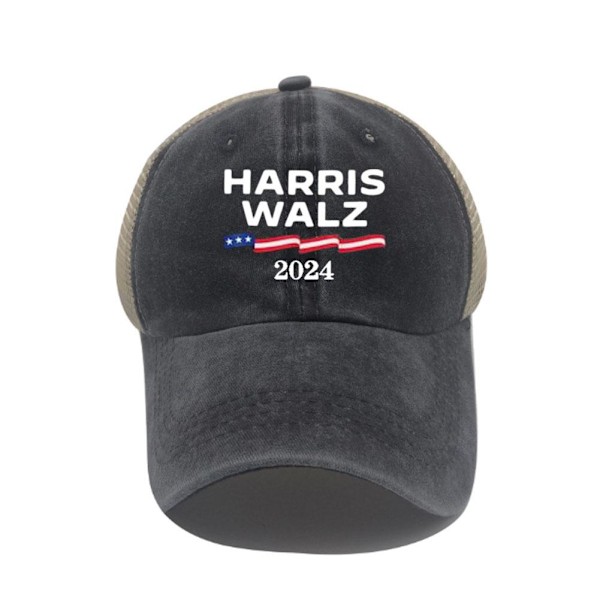 Harris Walz 2024-keps med broderad baseballkeps Kamala för president Black One size