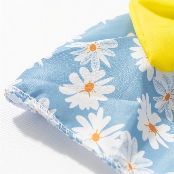 Liten hund Prinsessklänning Blommor Båge Kjol Bröllop Båge Kläder Blue floral fragments S S