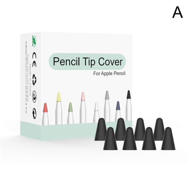8st/ Set för Apple Pencil Tip Cover Skyddsfodral black 8pcs