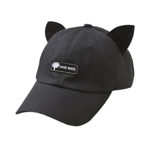 Män Kvinnor Cat Ear Baseball Cap, Höst Vinter Solskydd Cap Bak black one size