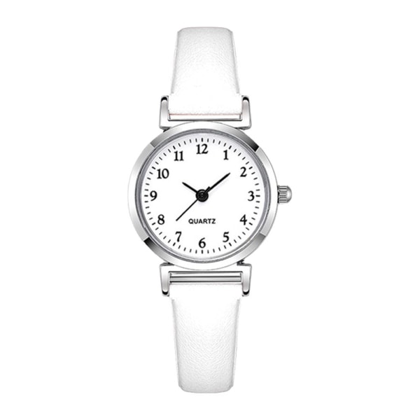 Basic Quartz Watch Dam Small Square Armbandsur Läder Student White One size