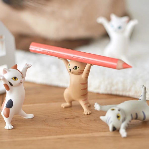 Tecknad härliga minimodeller Dansande katt pennhållare Rolig leksak B one-size