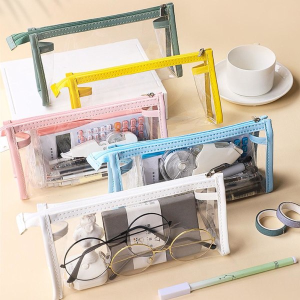 Ins Minimalistisk Transparent Case Style Clear Pencil Box Co white one size