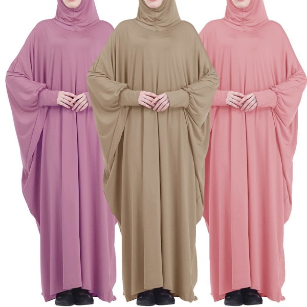 Ramadan One Piece Böneklänning Plagg Kvinnor Hooded Abaya apricot One Size