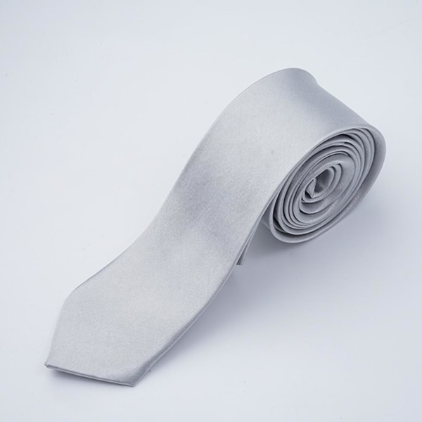 Slips för män Slim Tie Enfärgad Slips Polyester Smal Cravat navy blue One-size