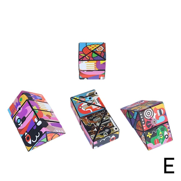 3D-Formbyteande Box Anti-stress Hand Flip Magic Cube Pussel To painting One size