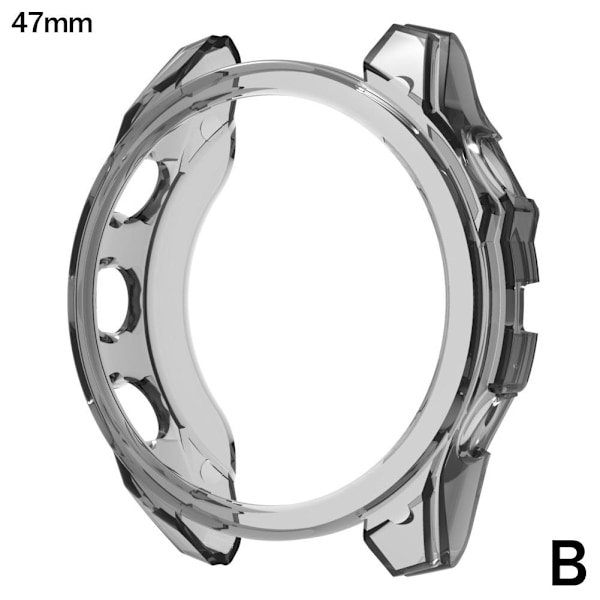  Bärbart skyddande klockfodral trendigt för Garmin Fenix ​​​​8 transparent black 47mm