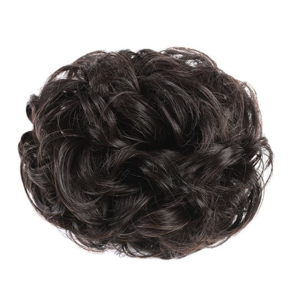 Clip In Hair Messy Bull Hair Extensions Updo Scrunchie Hairpiece dark brown 1pcs