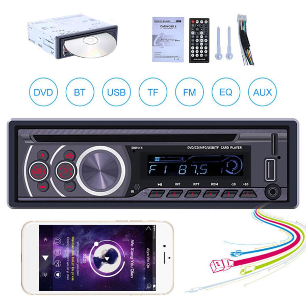 1 DIN Bilstereo Enkel DIN DVD CD Huvudenhet Radio Bluetooth Pla 5e4f |  Fyndiq