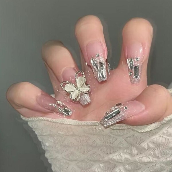 6 sorters bära nail art gnistrande lyster pärla prydnad hjärta Sha 3 set