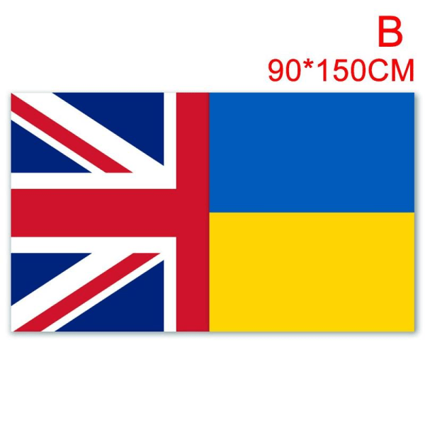 UKRAINA UK Flying Flag Ukrainsk-Storbritannien Union Jack-flaggor Multi-colorB 90*150cm