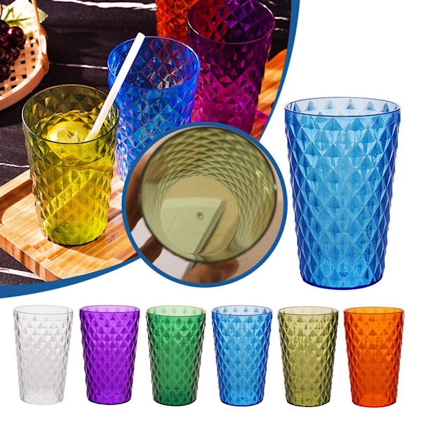 Färgade Tumblers Plast Vuxna Vatten Juice Dricksglas Återanvändbara blue one size